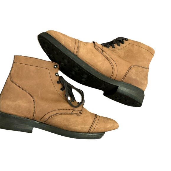 Thursday Boots Mens Size 12 Wide Captain Lace Up Cap Toe Brown Nubuck Leather - Picture 7 of 16